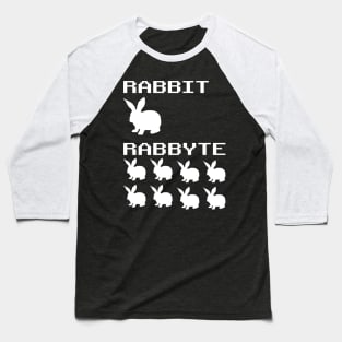 Funny Rabbit Rabbyte Programmer Computer Humor Baseball T-Shirt